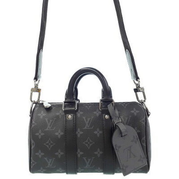 Louis Vuitton Monogram Eclipse Black Reverse Keepall Bandouliere Bag - Picture 1 of 8